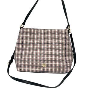 Anne Klein Large Pink Tartan Crossbody Bag. New without tags.